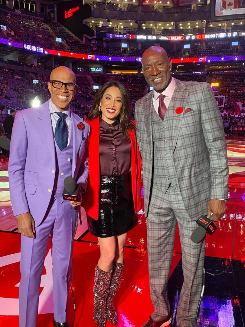 Broadcast clients courtside in bespoke suits