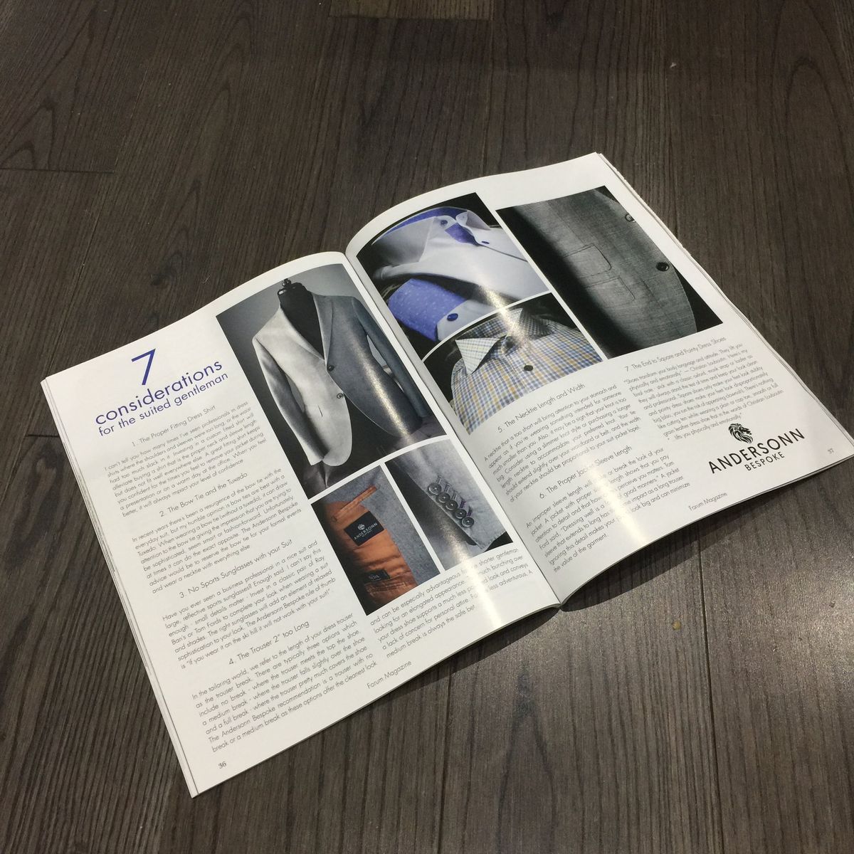 Andersonn Bespoke feature in Forum Magazine